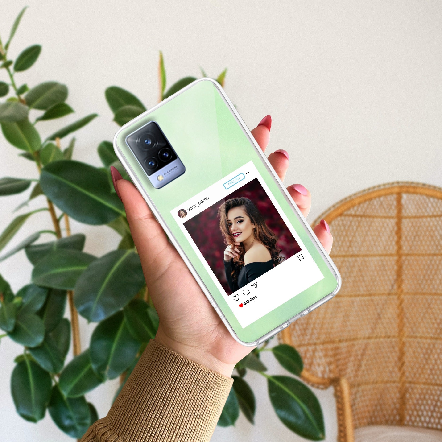 Customize Photo With Name  Anti Yellow Case For Vivo V21 5G
