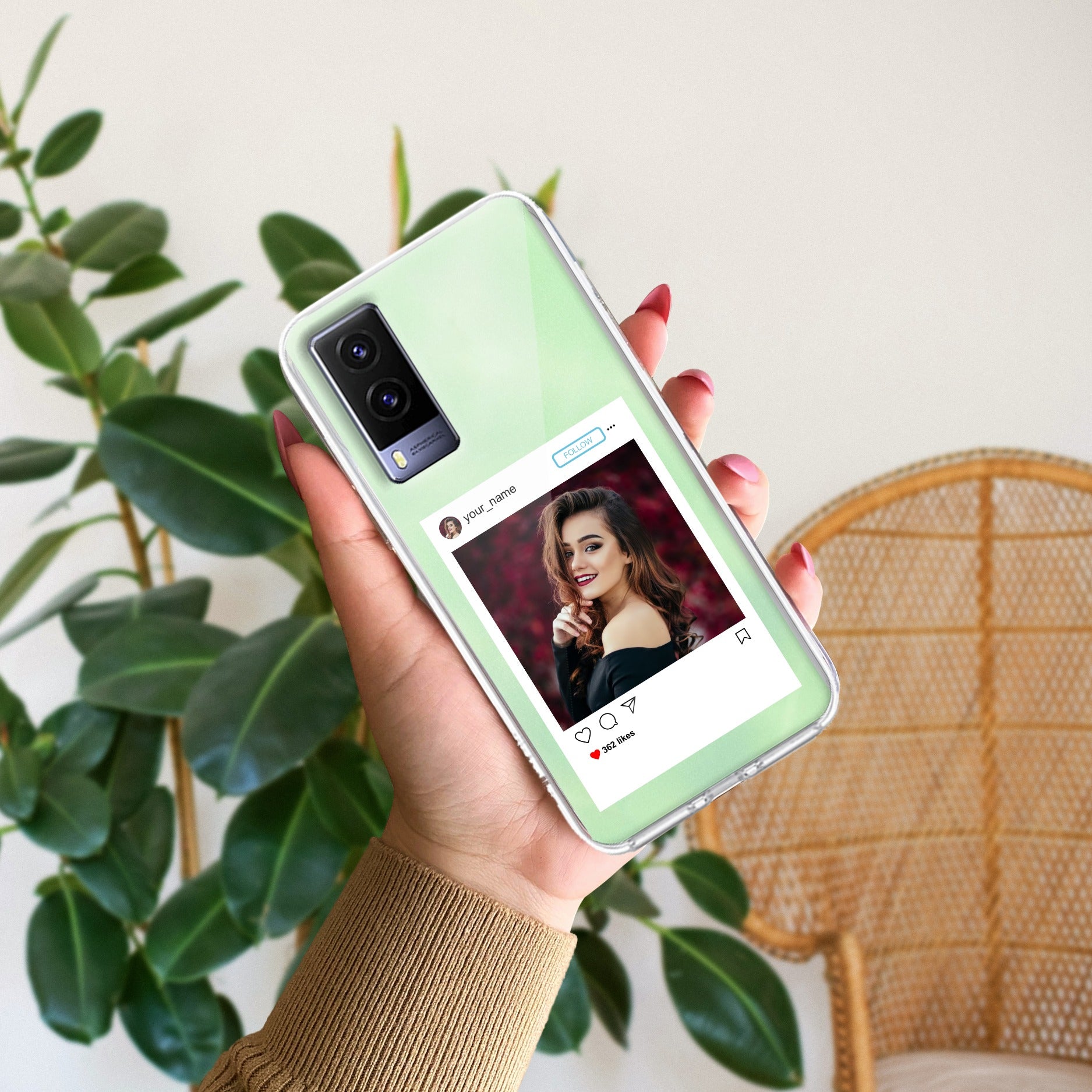 Customize Photo With Name  Anti Yellow Case For Vivo V21e 5G
