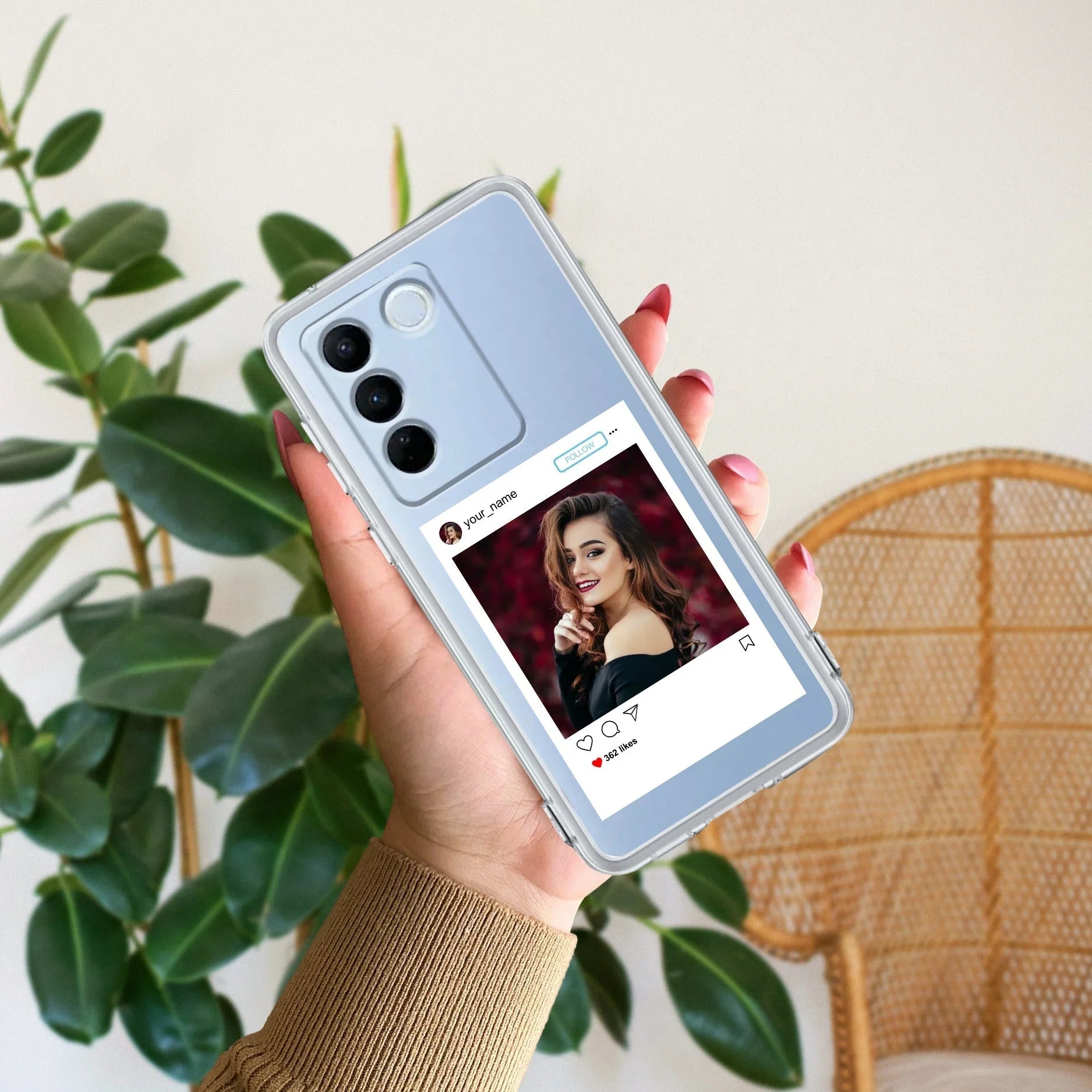 Customize Photo With Name Transparent Silicon Case For Vivo - ShopOnCliQ