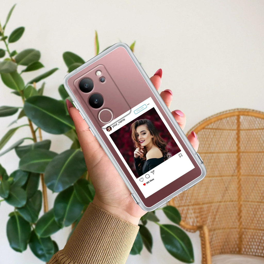Customize Photo With Name Transparent Silicon Case For Vivo