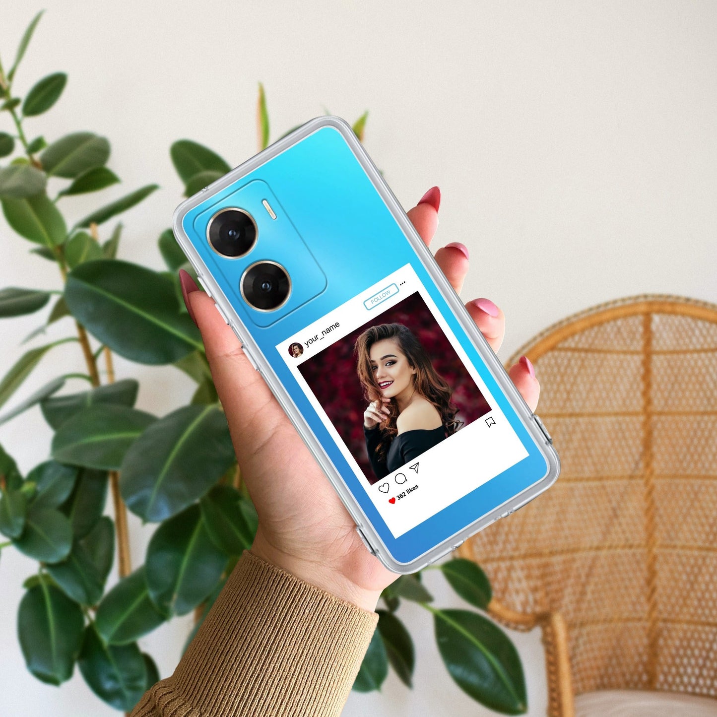 Customize Photo With Name Transparent Silicon Case For Vivo