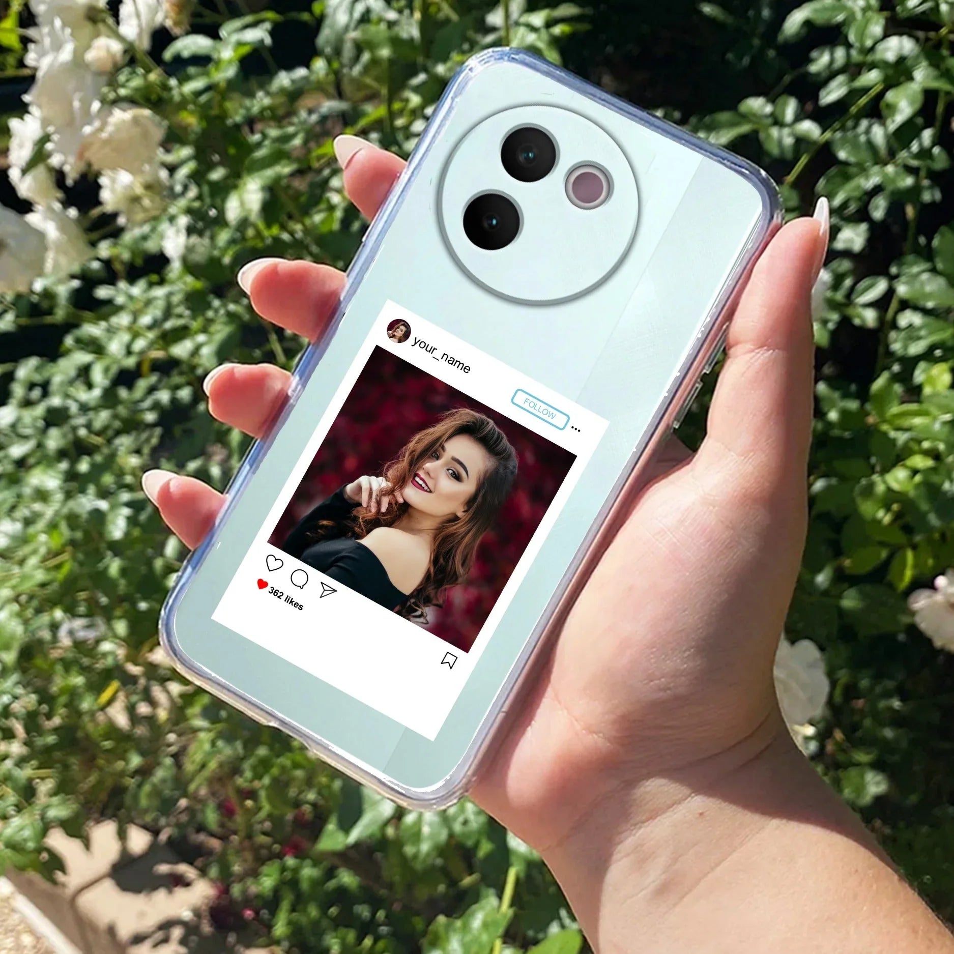 Customize Photo With Name Transparent Silicon Case For Vivo - ShopOnCliQ