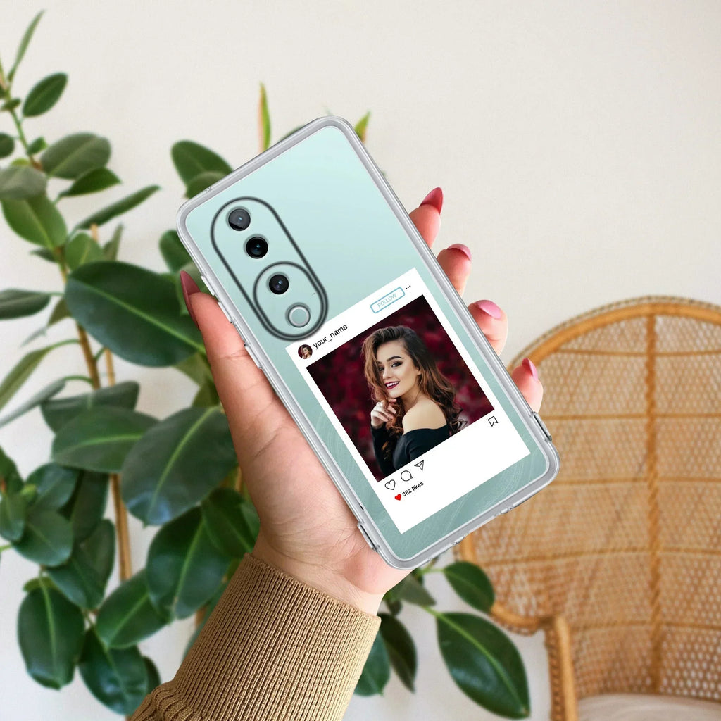 Customize Photo With Name Transparent Silicon Case For Vivo