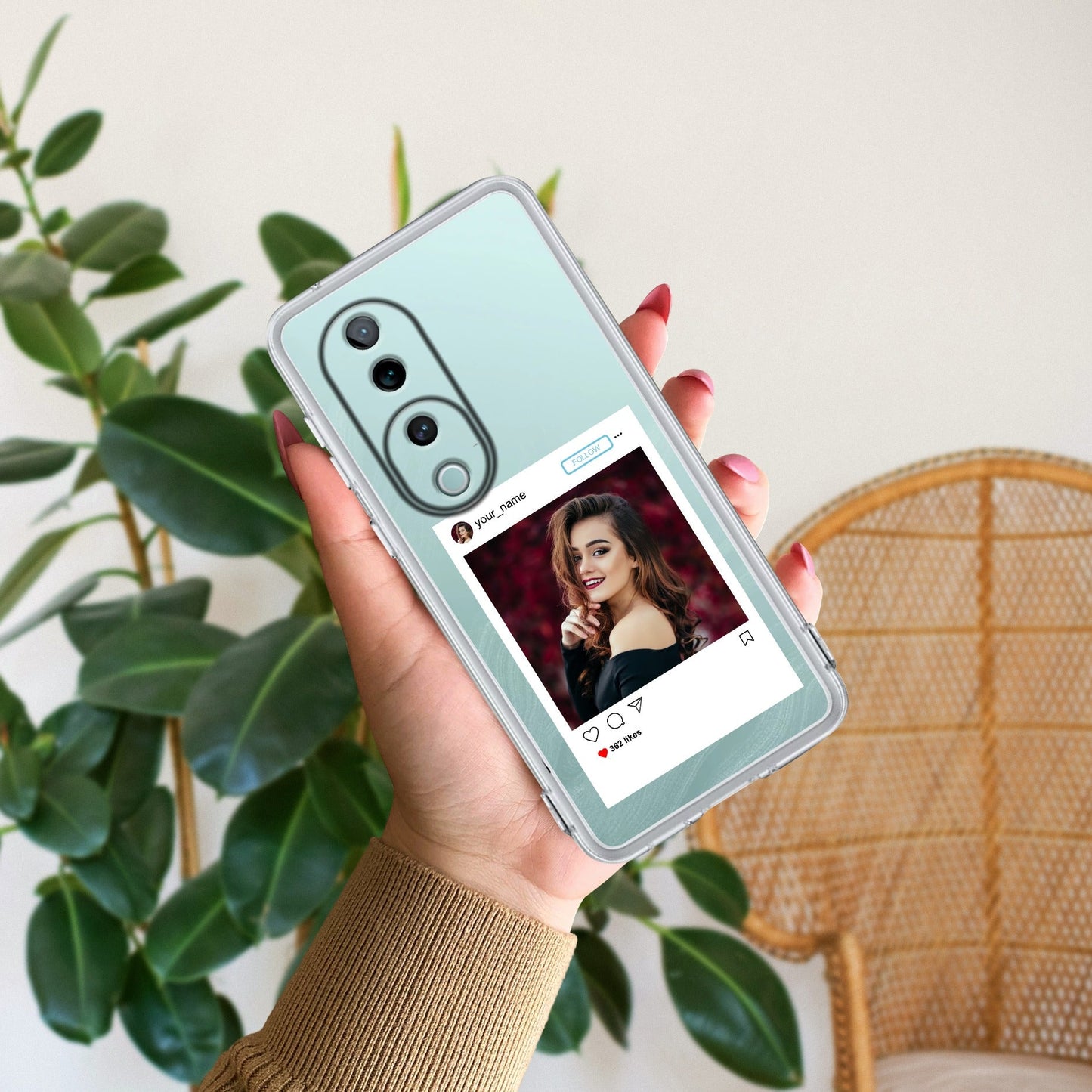 Customize Photo With Name Transparent Silicon Case For Vivo