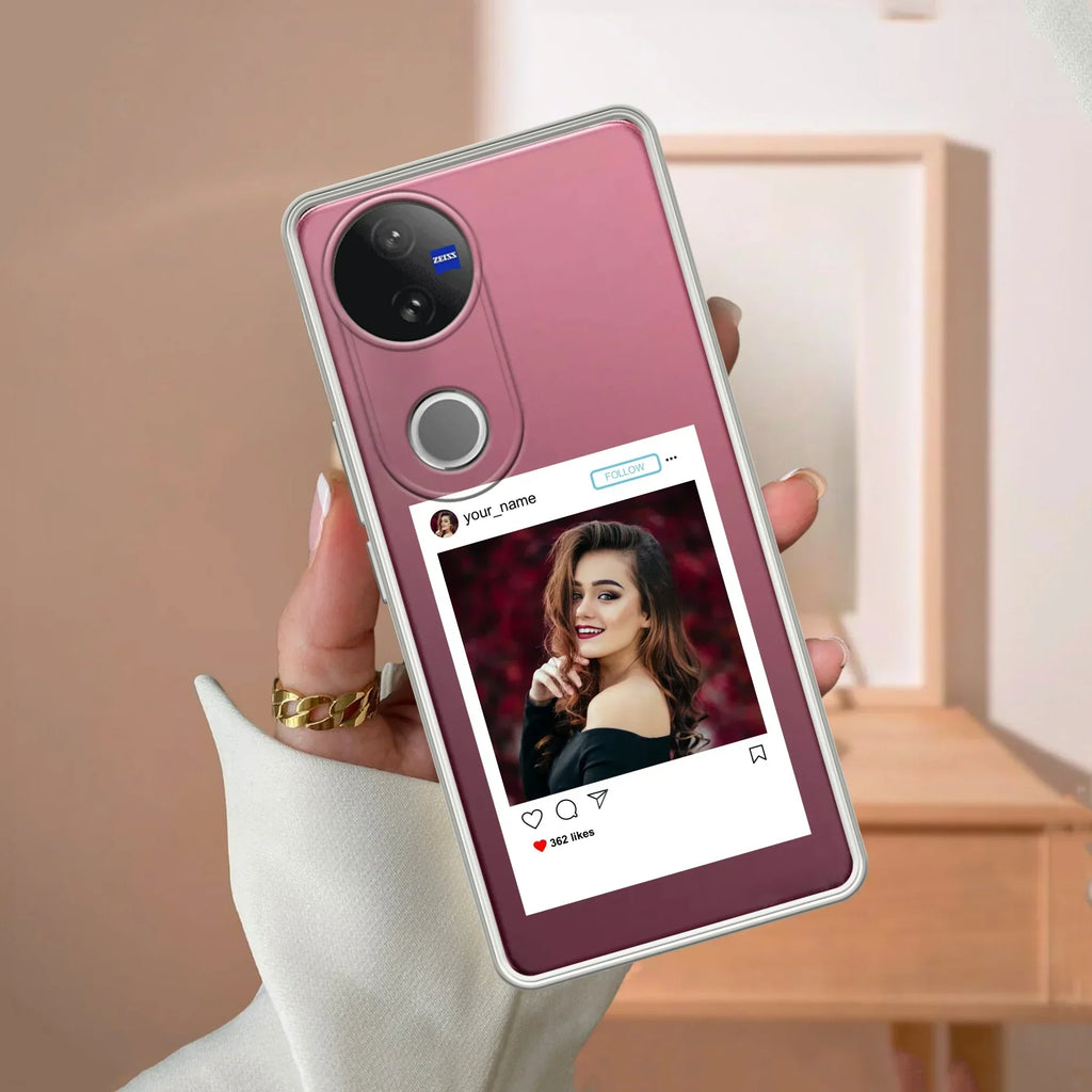 Customize Photo With Name Transparent Silicon Case For Vivo
