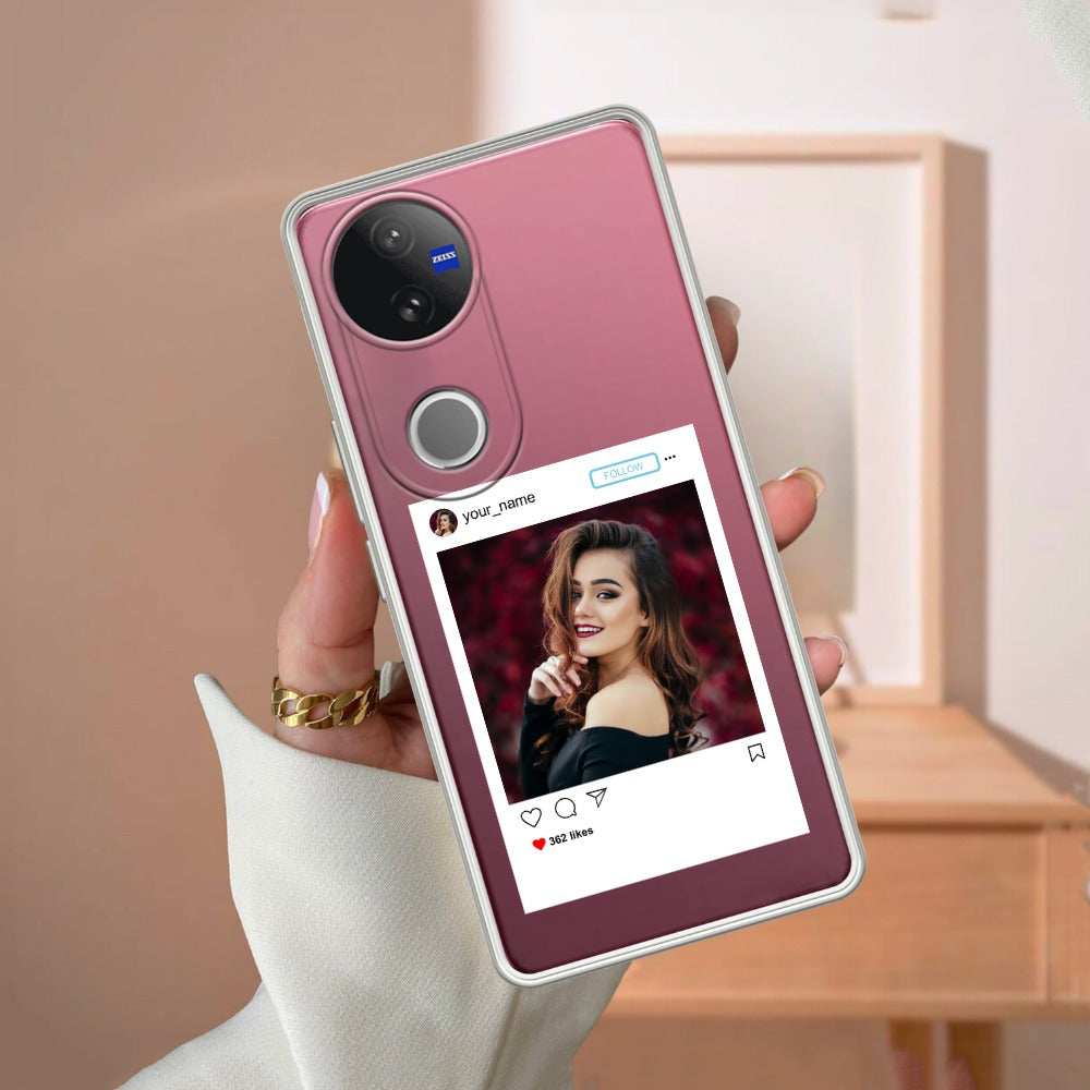 Customize Photo With Name Transparent Silicon Case For Vivo