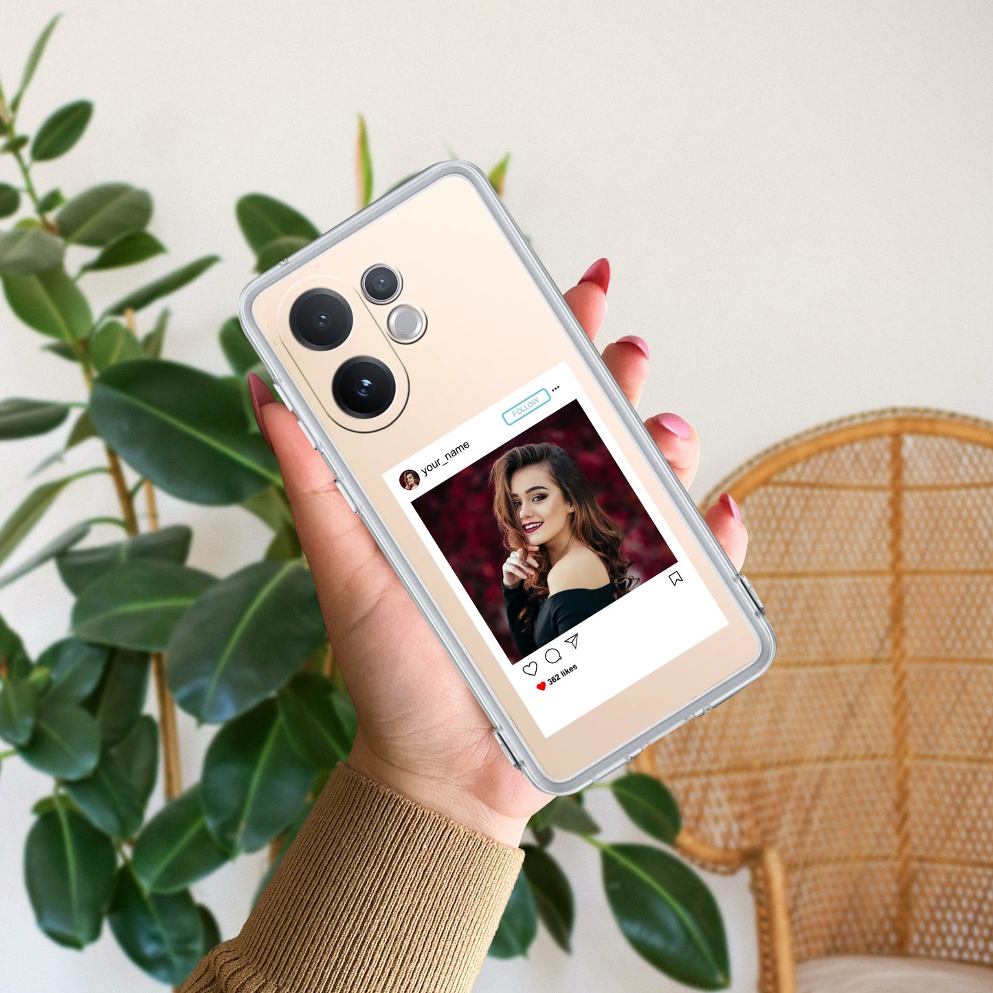 Customize Photo With Name Transparent Silicon Case For Vivo
