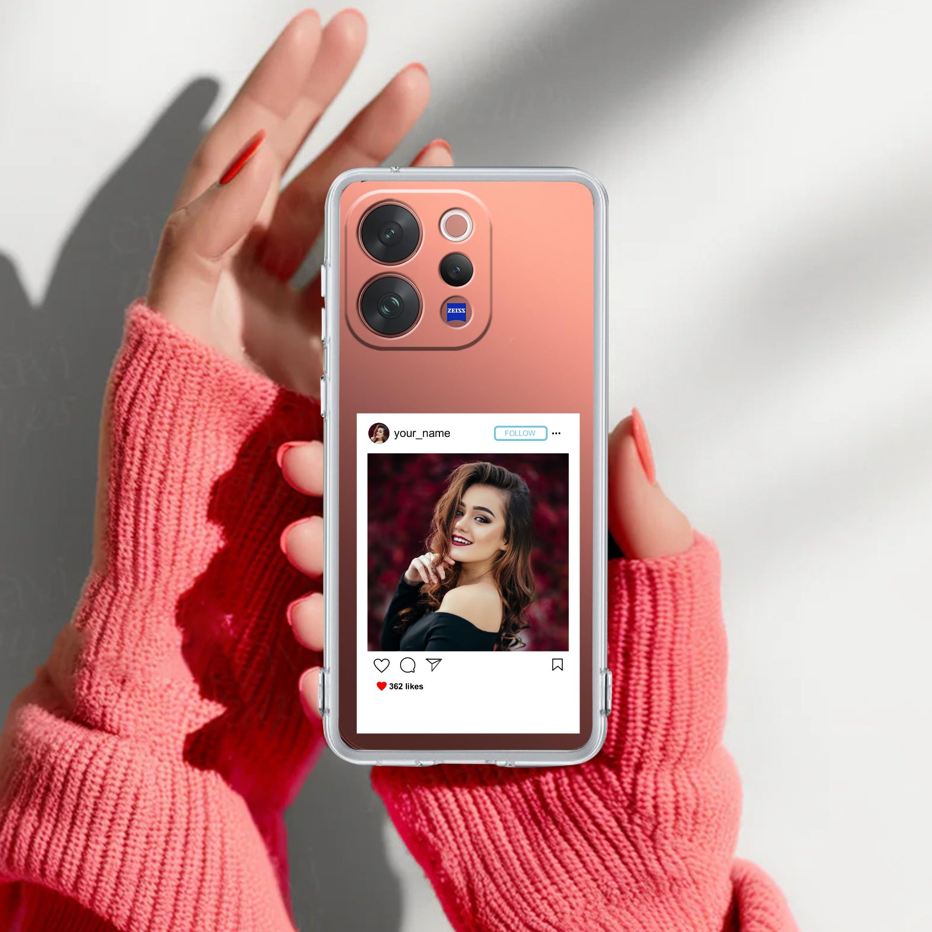 Customize Photo With Name Transparent Silicon Case For Vivo V70 Elite 5G