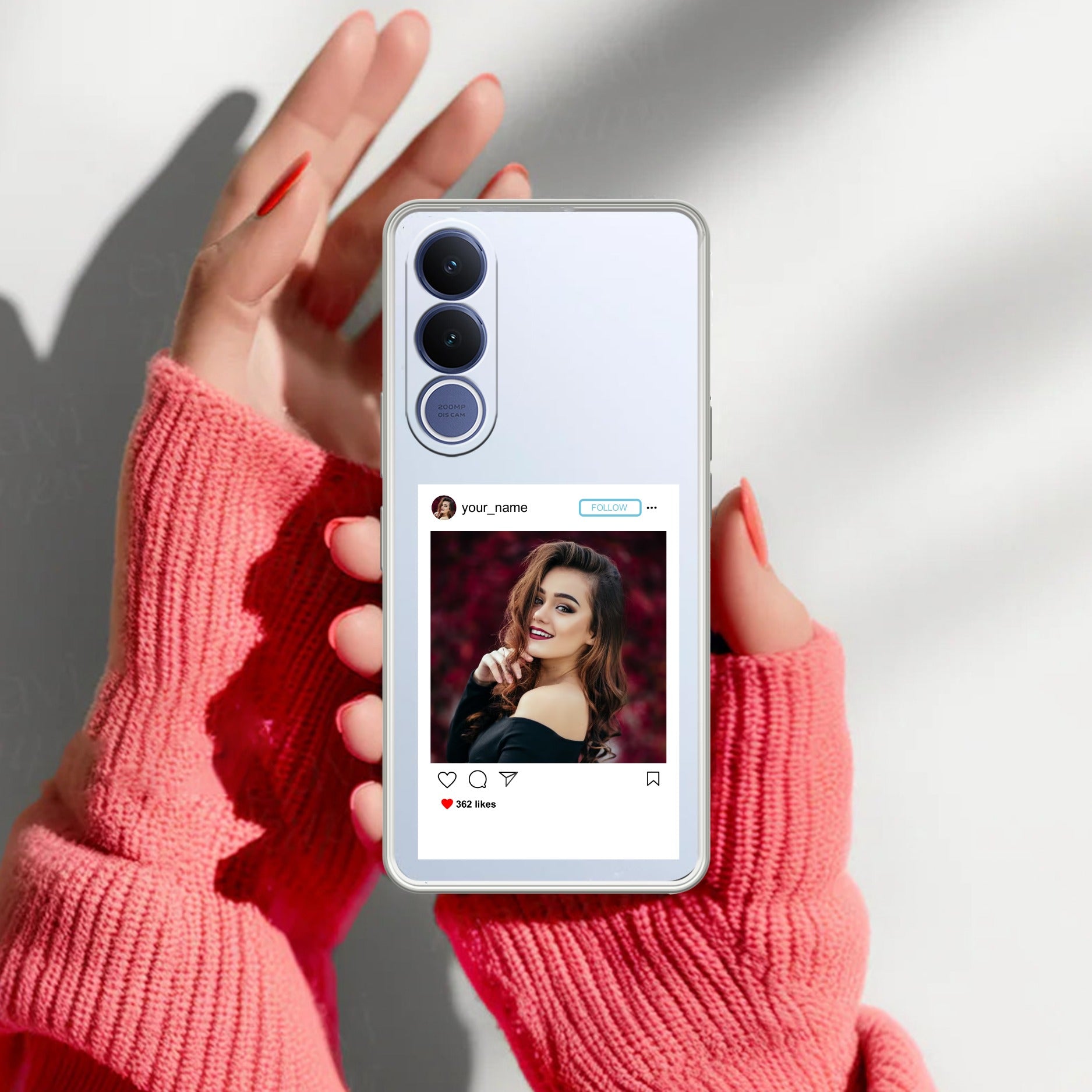 Customize Photo With Name Transparent Silicon Case For Vivo V70 FE 5G