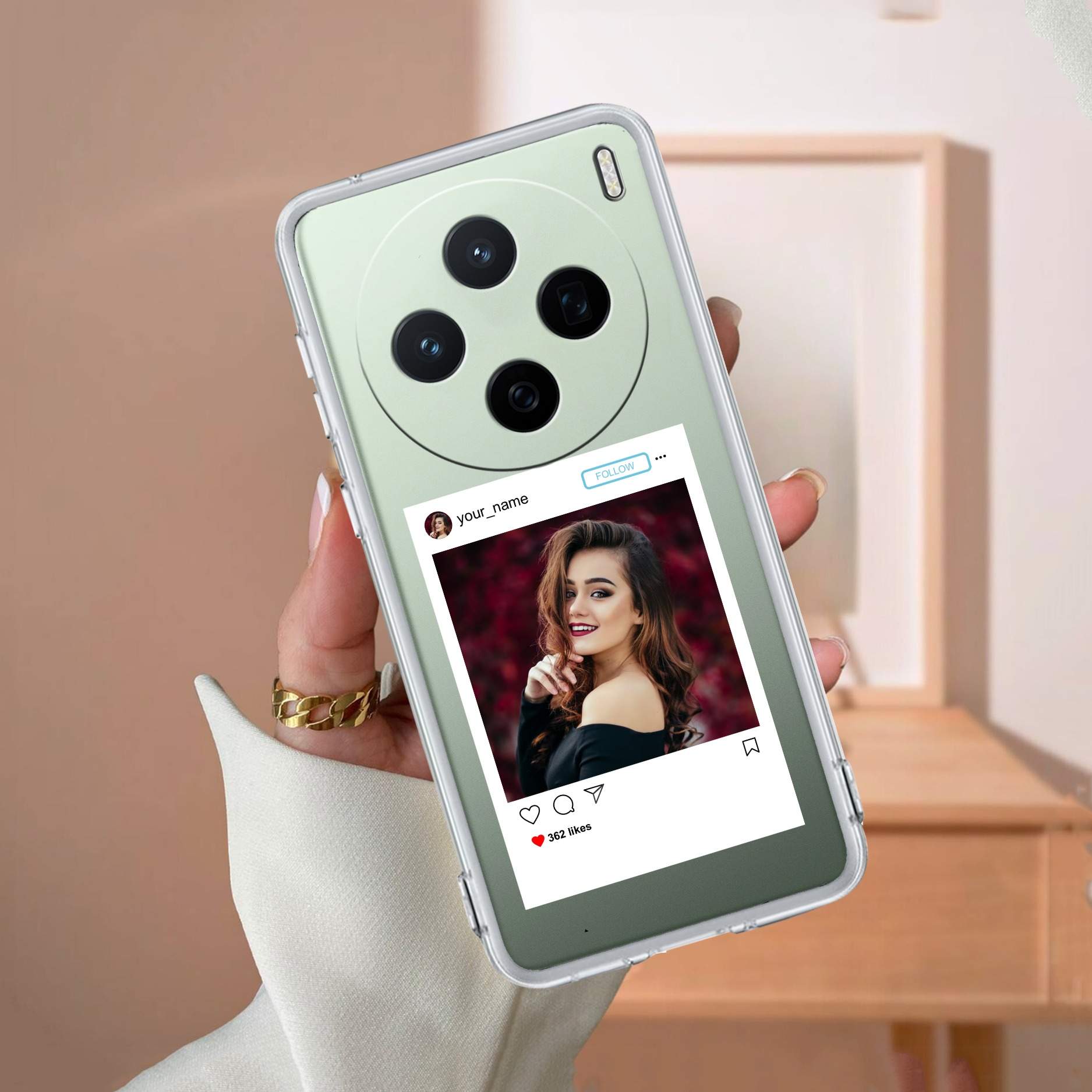 Customize Photo With Name Transparent Silicon Case For Vivo