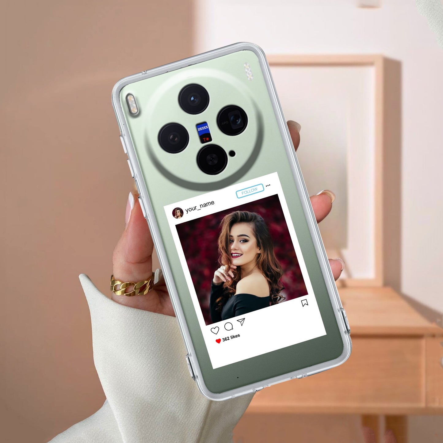 Customize Photo With Name Transparent Silicon Case For Vivo