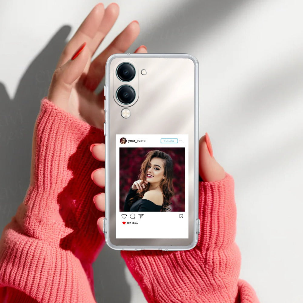 Customize Photo With Name Transparent Silicon Case For Vivo