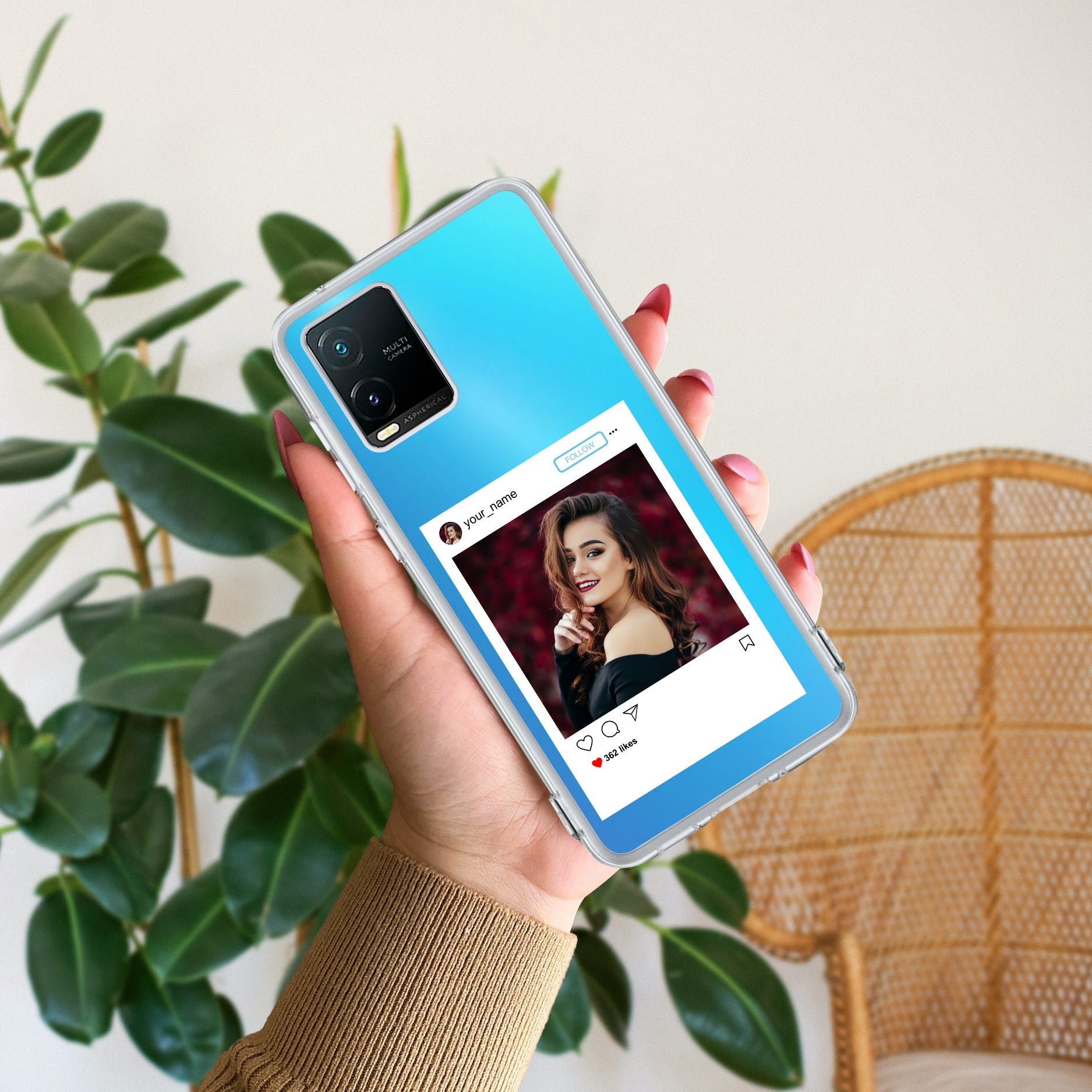 Customize Photo With Name Transparent Silicon Case For Vivo