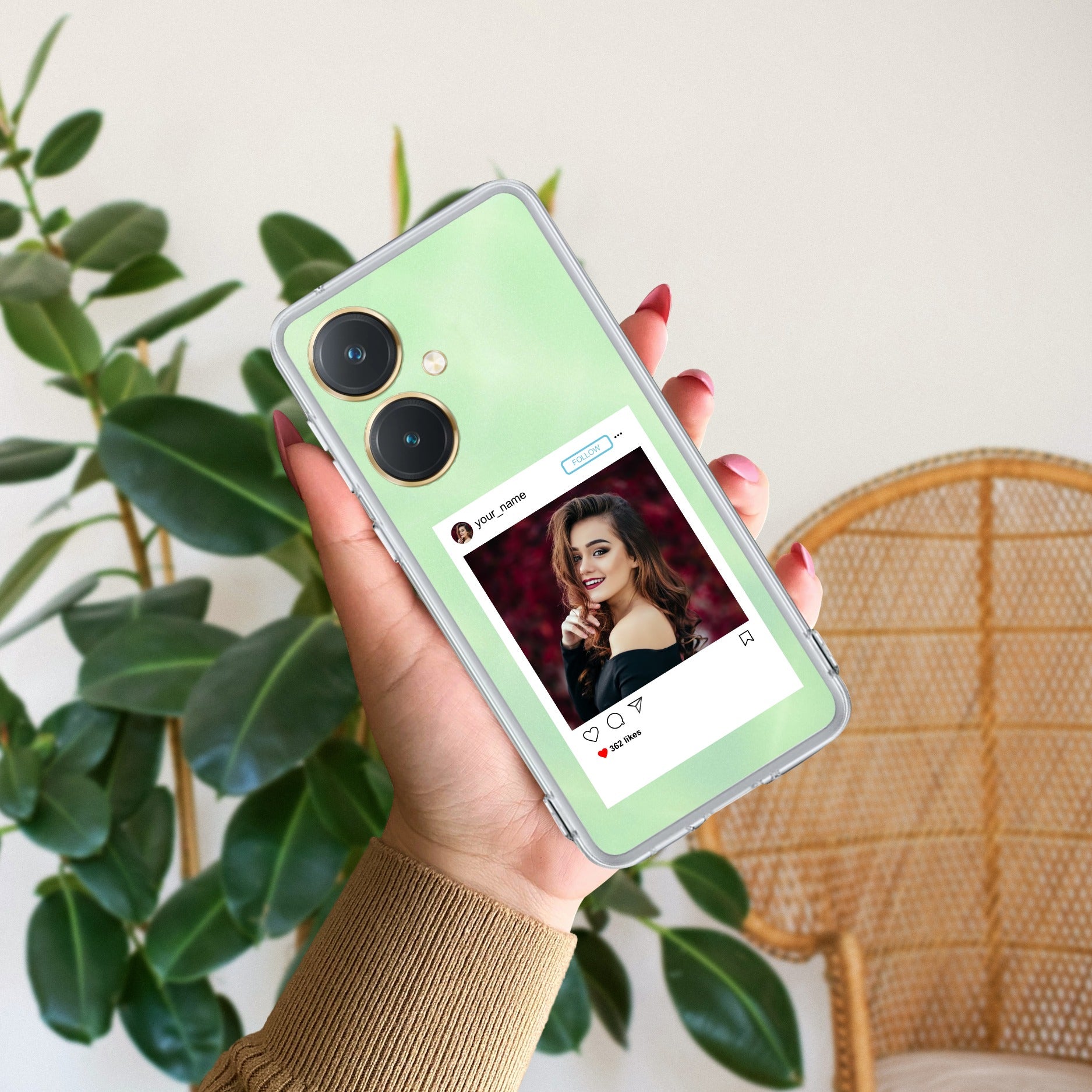 Customize Photo With Name  Anti Yellow Case For Vivo Y27 4G