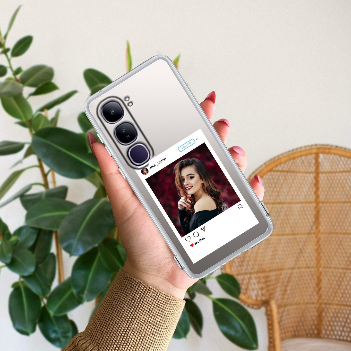 Customize Photo With Name Transparent Silicon Case For Vivo