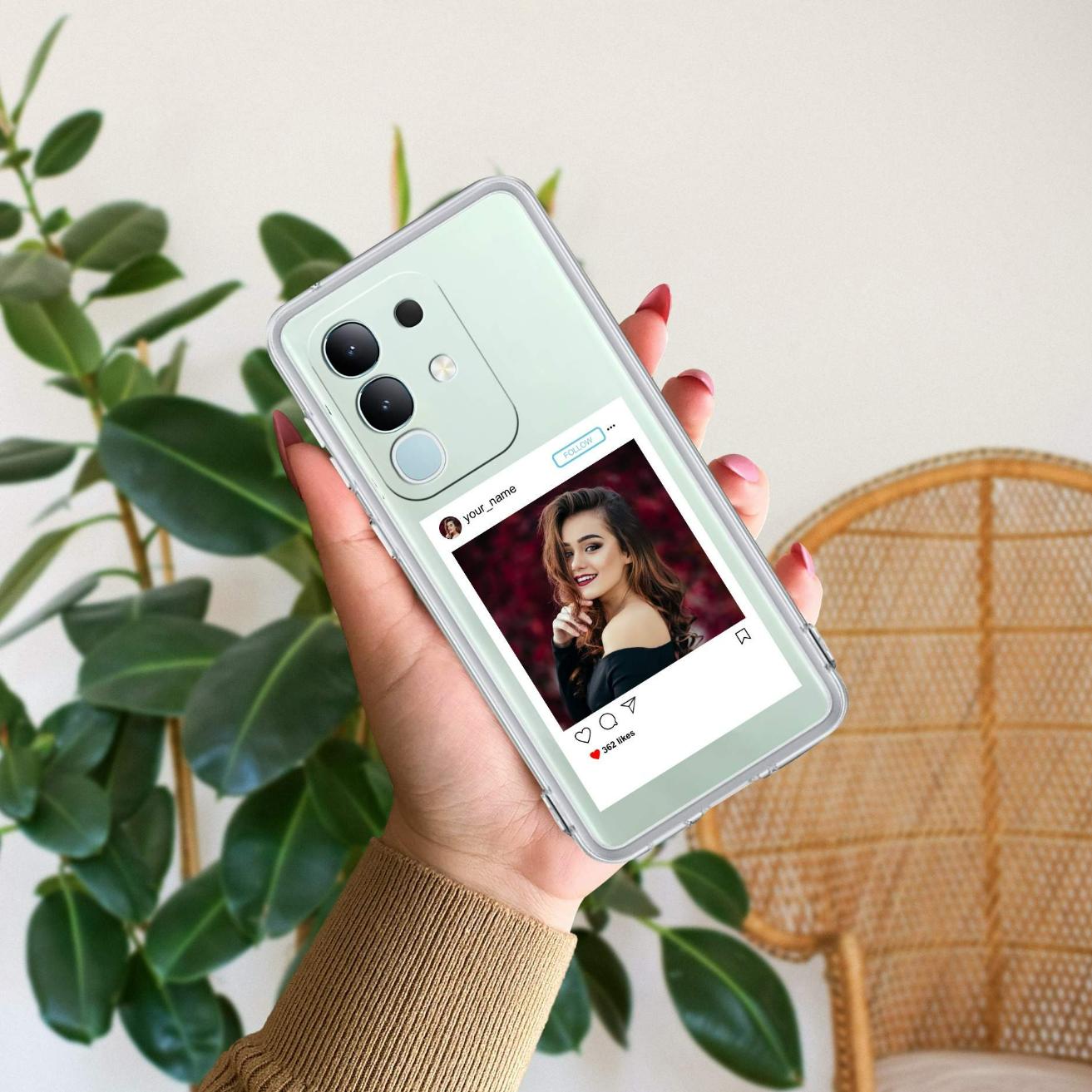 Customize Photo With Name Transparent Silicon Case For Vivo