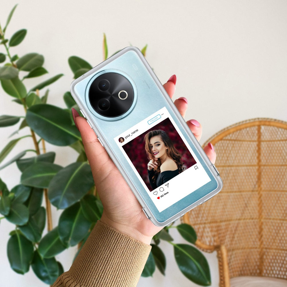 Customize Photo With Name Transparent Silicon Case For Vivo