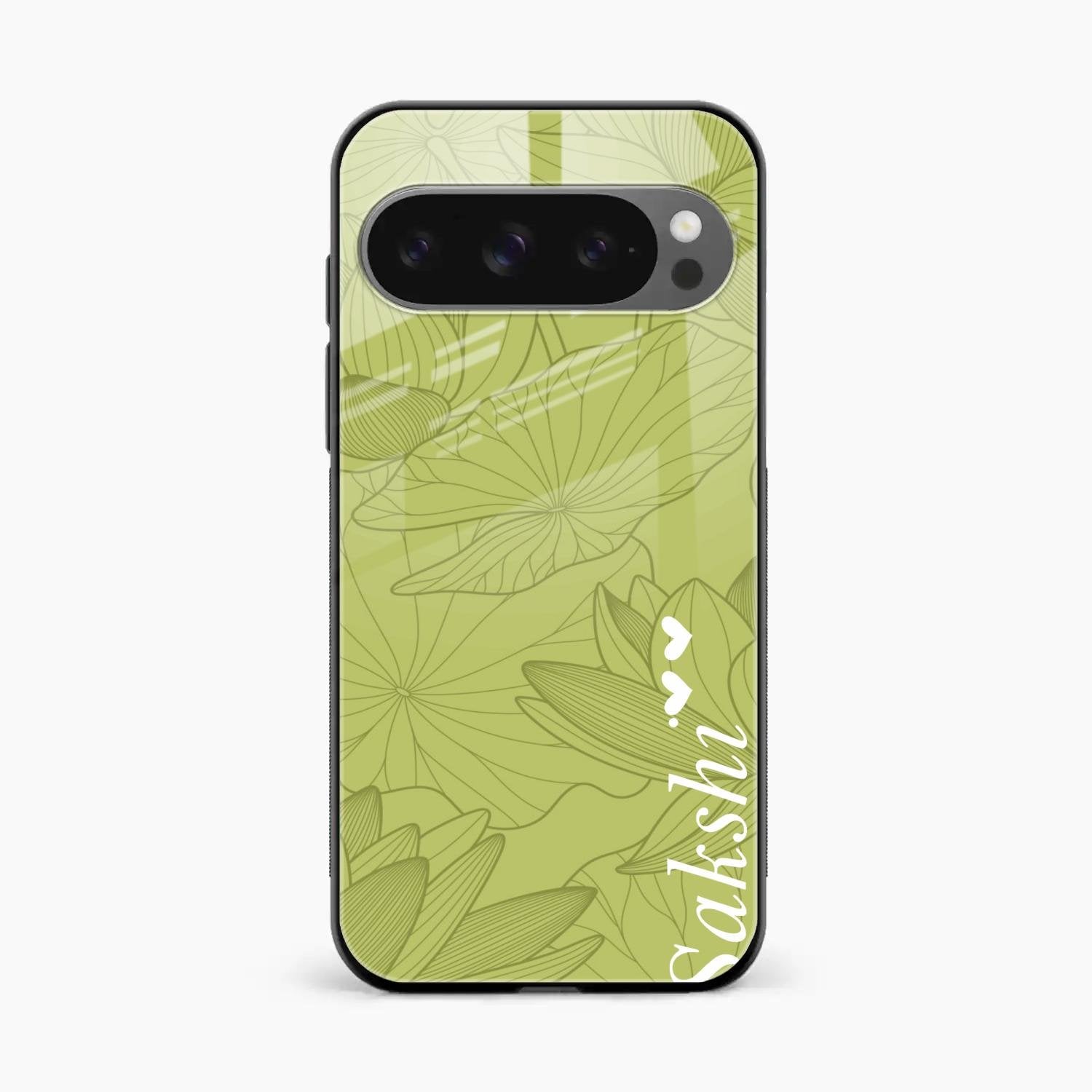 Customized luxury Mint Green leaves Glass Case Cover For Google Pixel 10 Pro