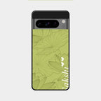 Customized luxury Mint Green leaves Glass Case Cover For Google Pixel 8 Pro 5G