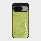 Customized luxury Mint Green leaves Glass Case Cover For Google Pixel 9 5G