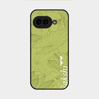 Customized luxury Mint Green leaves Glass Case Cover For Google Pixel 9A 5G