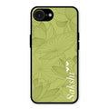 Customized luxury Mint Green leaves Glass Case Cover For iPhone 16e