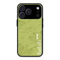 Customized luxury Mint Green leaves Glass Case Cover For iPhone 17 Pro Max