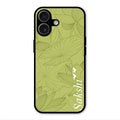 Customized luxury Mint Green leaves Glass Case Cover For iPhone 17