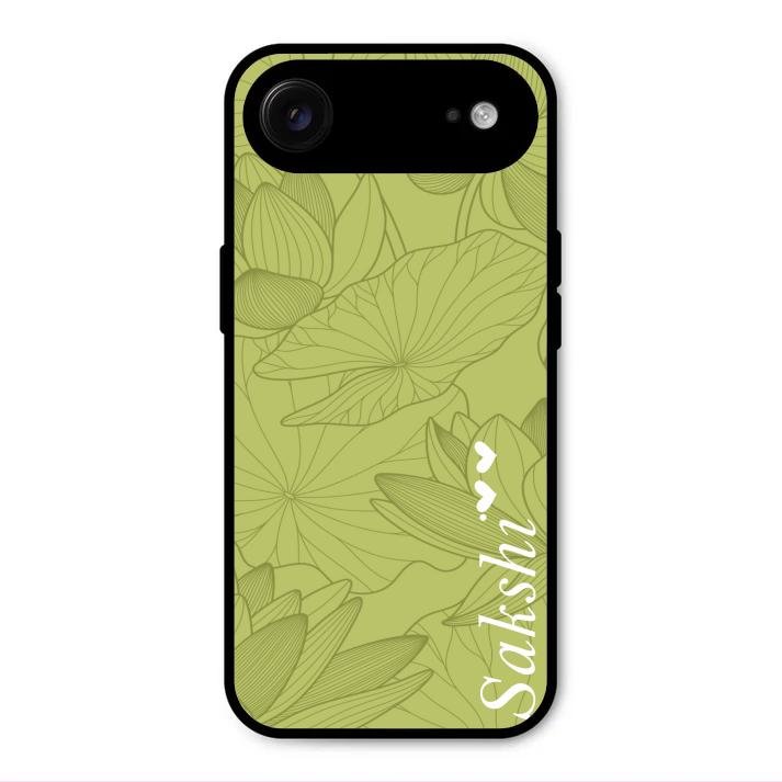 Customized luxury Mint Green leaves Glass Case Cover For iPhone Air