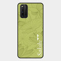 Customized luxury Mint Green leaves Glass Case Cover For Iqoo 3 5G