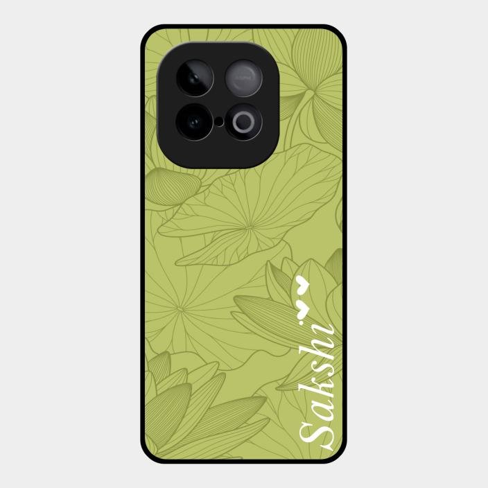 Customized luxury Mint Green leaves Glass Case Cover For Iqoo Neo 10 5G