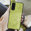 Customized luxury Mint Green leaves Glass Case Cover For iQOO - ShopOnCliQ