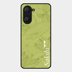 Customized luxury Mint Green leaves Glass Case Cover For Iqoo Z9 Lite 5G