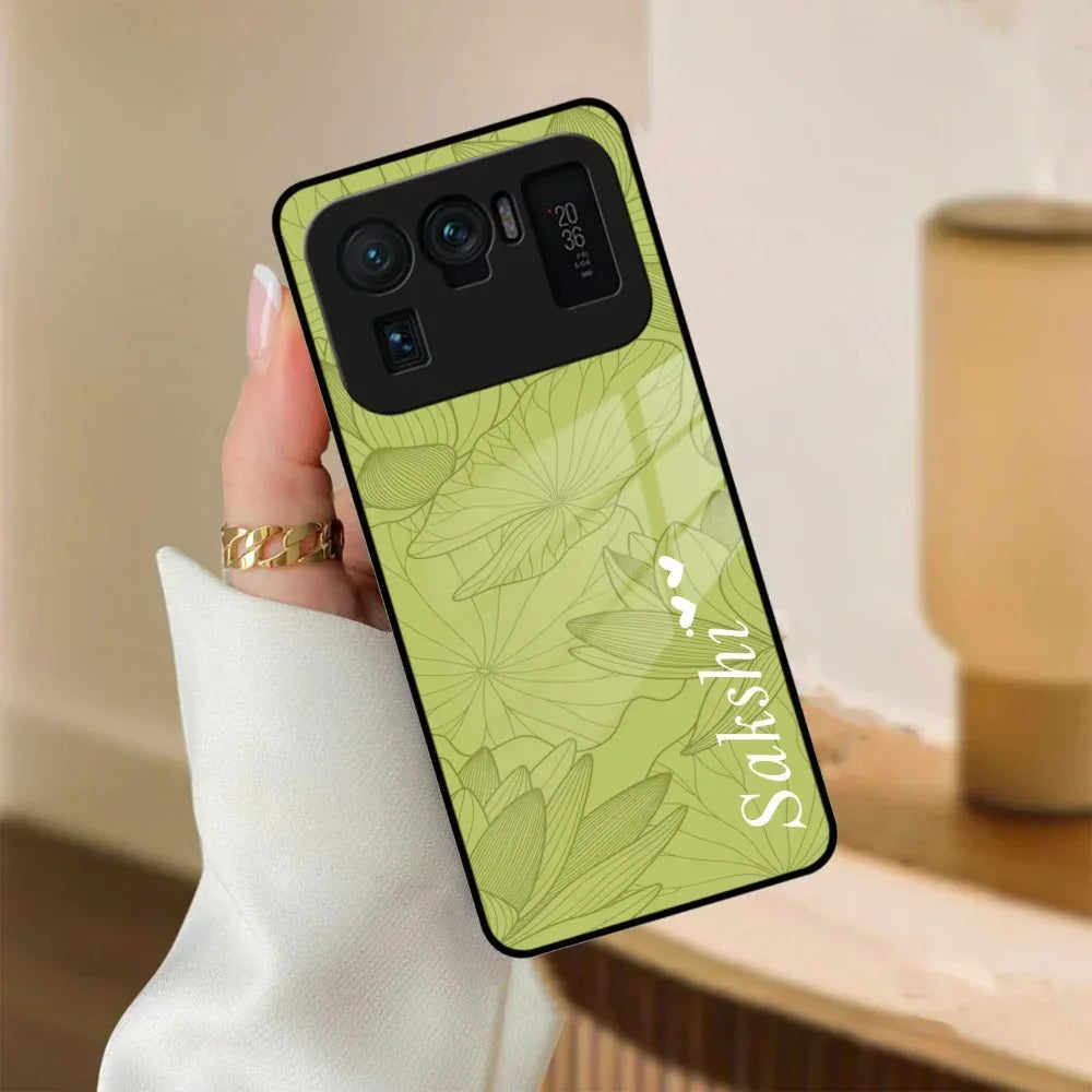 Customized luxury Mint Green leaves Glass Case Cover For Redmi/Xiaomi - ShopOnCliQ