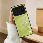 Customized luxury Mint Green leaves Glass Case Cover For Redmi/Xiaomi - ShopOnCliQ
