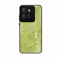 Customized luxury Mint Green leaves Glass Case Cover For Motorola Edge 50 Neo