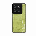 Customized luxury Mint Green leaves Glass Case Cover For Motorola Edge 60 Pro 5G
