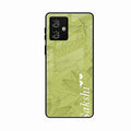 Customized luxury Mint Green leaves Glass Case Cover For Motorola G64 5G