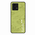 Customized luxury Mint Green leaves Glass Case Cover For Motorola g84 5G