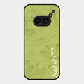 Customized luxury Mint Green leaves Glass Case Cover For Nothing Phone 2A 5G