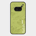 Customized luxury Mint Green leaves Glass Case Cover For Nothing Phone 2A 5G
