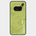 Customized luxury Mint Green leaves Glass Case Cover For Nothing Phone 2A Plus
