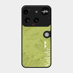 Customized luxury Mint Green leaves Glass Case Cover For Nothing Phone 3 5G