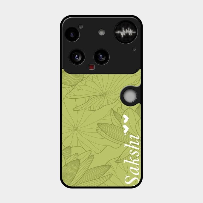 Customized luxury Mint Green leaves Glass Case Cover For Nothing Phone 3 5G