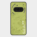 Customized luxury Mint Green leaves Glass Case Cover For Nothing Phone 3A 5G