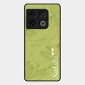 Customized luxury Mint Green leaves Glass Case Cover For Oneplus 10 Pro 5G