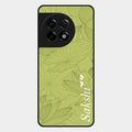 Customized luxury Mint Green leaves Glass Case Cover For Oneplus 11R 5G