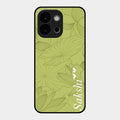 Customized luxury Mint Green leaves Glass Case Cover For Oneplus 13S 5G