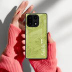 Customized luxury Mint Green leaves Glass Case Cover For OnePlus 15 5G