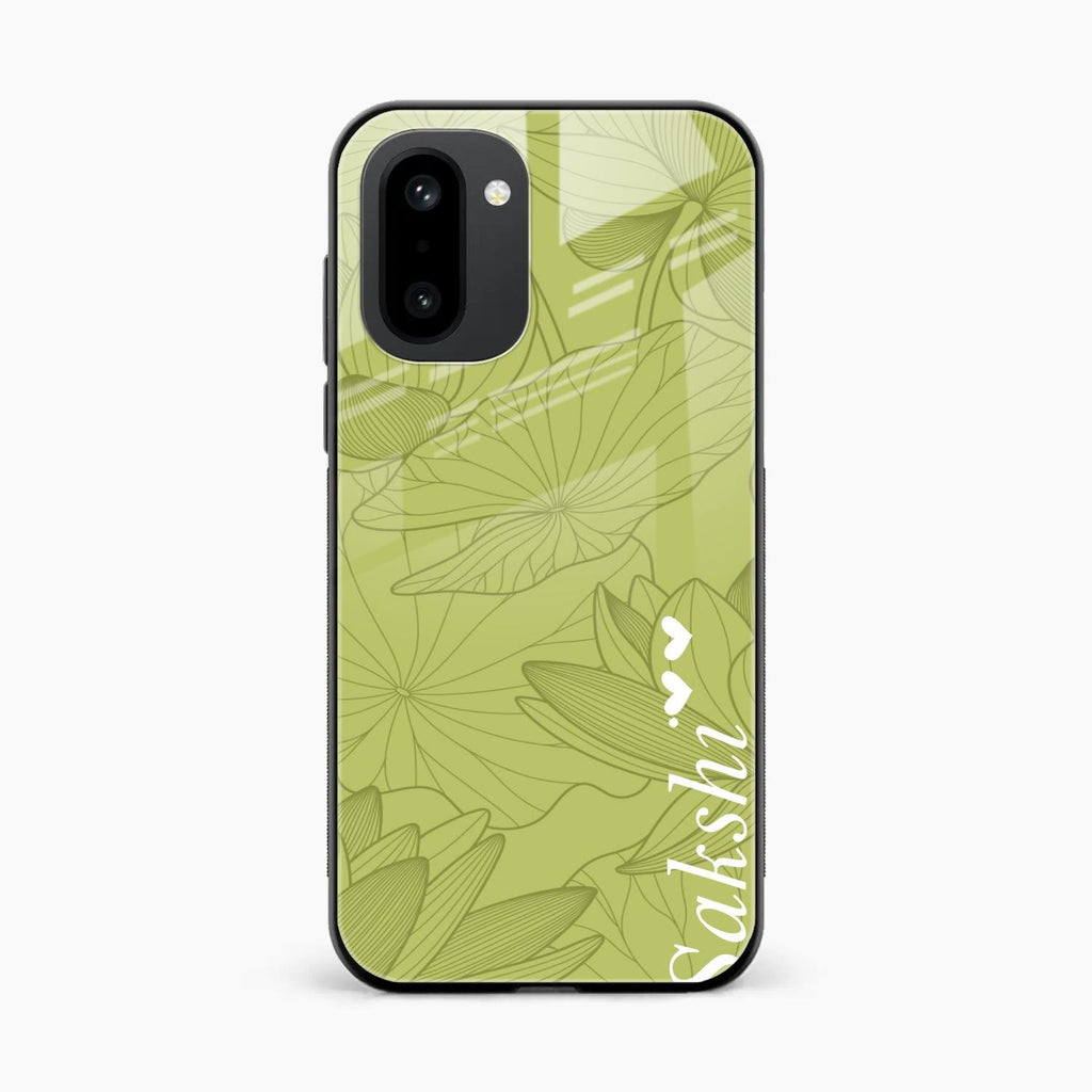 Customized luxury Mint Green leaves Glass Case Cover For OnePlus 15R 5G